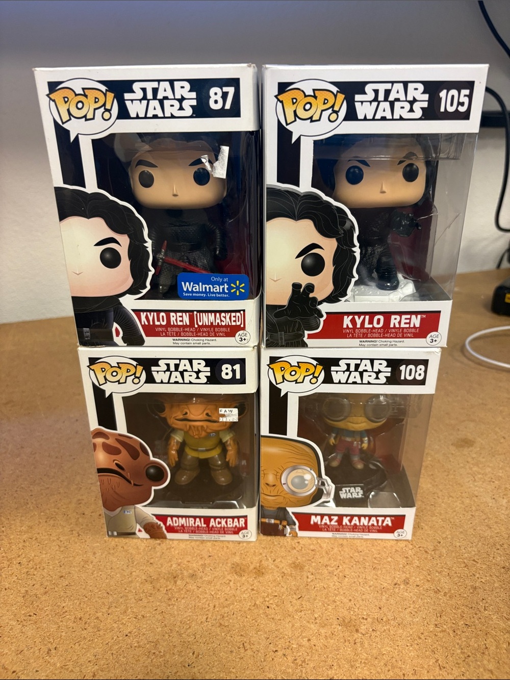 Star Wars the force awakens Funko pop lot of 4 NEW Kylo REN